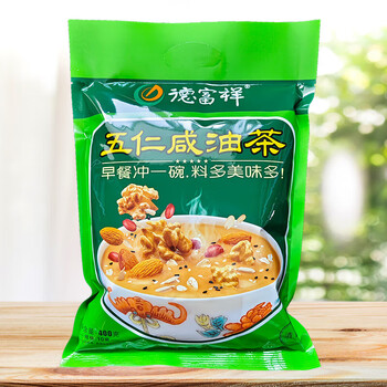 Defuxiang five-ren salty sweet camellia oleifera for middle-aged and elderly people oatmeal nuts dried fruit breakfast powder five-ren salty camellia oleifera 400g*1 bag