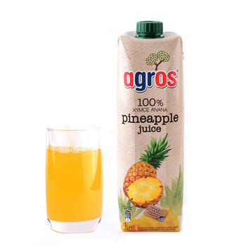 Agros imported from greece fruit juice drink family size pineapple juice 1l