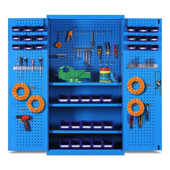 Wanzun heavy-duty tool cabinet + hook parts box set blue four-layer storage cabinet hardware storage and organization cabinet construction period 3 days
