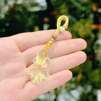 Brand haoyun koi handmade liuxiaoli golden koi keychain pendant 2585 2 pack (good things come in pairs)