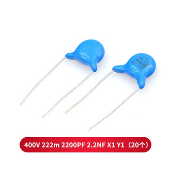 Taotimeclub high voltage ceramic safety y capacitor 400v250v 1nf-4.7nf 400v 222m 2.2nf x1 y1 20 pcs