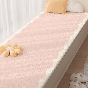 Xxm cartoon bay window mat, universal for all seasons, thickened window sill mat, master bedroom bedside balcony, imitation cashmere mat, tatami cushion, pink, soft and comfortable - bay window 80cm*180cm
