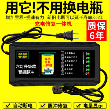 X automatic power-off electric vehicle charger 48v60v72v20a tricycle tram smart universal six-lamp enhanced version 48v20ah universal three-hole
