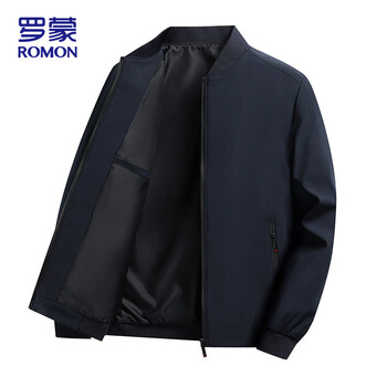 Romon executive jacket men's spring and autumn new baseball collar jacket business casual middle-aged dad wear zipper top