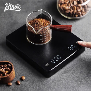 Bincoo high-precision coffee electronic scale automatic timing kitchen scale baking electronic scale household small weighing food high-precision electronic scale (rechargeable touch screen model)