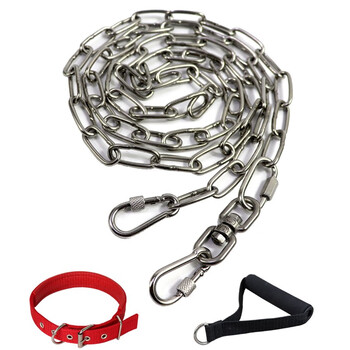 Kangbeni dog leash 304 stainless steel dog chain, horse dog, german shepherd, anti-bite dog leash, small, medium and large dog leash, dog pet supplies, 3mm thick, 1.6 meters long (20-50 catties medium puppy)