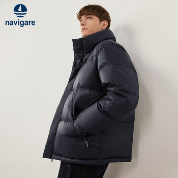 Navikel italian dinghy men's stand collar down jacket puffy warm bread jacket 1341603508 navy blue l/50