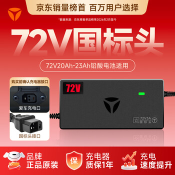 Yadi genuine 72v20ah national standard interface lead-acid charger original suitable for 72v3a electric motorcycle battery car battery official genuine refused to renovate