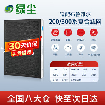 Green dust is suitable for blueair's new 200 series 201/203/260i/270/280if/303/380if air purifier composite filter element
