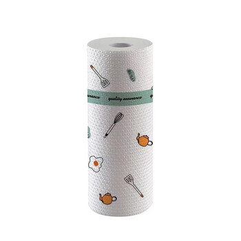Jepoo printed lazy rag disposable non-woven paper large roll wet and dry household cleaning 1 roll 50 sheets