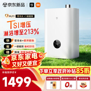 Mijia first-level energy efficiency constant temperature 2 16 liter zero cold water gas household instant water heater smart natural gas booster energy saving gas saving door installation trade-in mj11