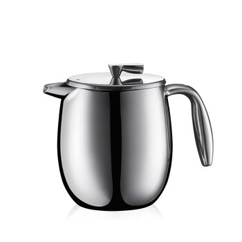 Bodum french press coffee pot, stainless steel insulated, 4 cup capacity, 502ml, insulated hand brewed coffee tea pot, silver, 500ml