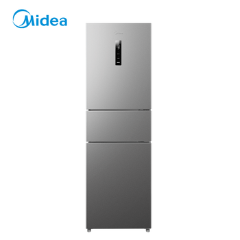 Midea 271 liter three-door refrigerator gray small refrigerator three-door air-cooled frost-free home rental new national standard first-class energy efficiency mr-283wtpe national subsidy trade-in
