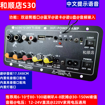S30 rectangular new bluetooth power amplifier board supports 6-10 inch subwoofer car home homemade audio