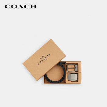 Coach brand direct supply men's double buckle 38mm belt gray black cw362 gift business gift for boyfriend next day delivery