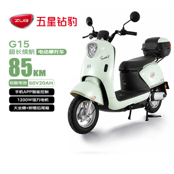 Five-star diamond leopard electric motorcycle g15 long-range electric motorcycle 60v20ah lead-acid battery smart men and women mobility battery car takeaway commuter high-speed electric motorcycle green