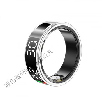 Ring with display, smart ring, black technology ring, blood oxygen heart rate monitoring, sports remote control photo ring, brilliant silver, smart ring, magnetic charging, size 9, circumference 62mm