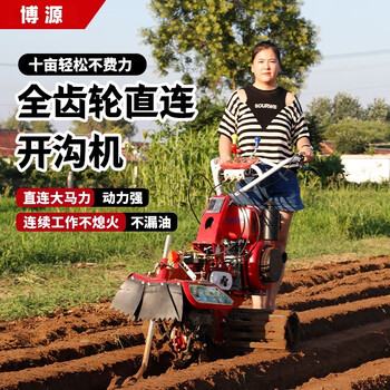 Boyuan ditching machine, small direct-connected agricultural deep ditch micro-tillage machine, diesel pastoral management machine, orchard ditching and ridging machine, soft soil, full gear 170 gasoline hand-operated model + full set of accessories
