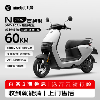 Ninebot electric vehicle n70c electric moped ninebot intelligent power-assisted electric moped with full speed and true battery life - geely silver