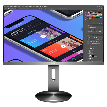 80% new aoc 27-inch 4k hd ips wide viewing angle 99%srgb commercial office energy saving low blue light no flicker rotating lift three-sided micro-edge lcd computer monitor u2790pqu