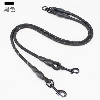 Rongyu dog leash, dog leash, medium-sized double dog chain, double-ended traction, one for two, two dogs, two pet supplies, black