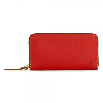 Kissora overseas direct mail trendy brand new women's long genuine leather wallet clutch bag solid color simple multi-card slot red