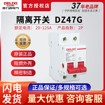 Delixi small modular isolation switch-1p 2p 3p4p circuit breaker 32a 63a 100a 2p 20a