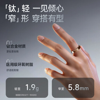 Yuwell (yuwell) new health ring smart ring men's black technology ai wearable sports sleep monitoring women's ring yuwell health ring r3 deep space gray fingerprint + physical ring exchange card combination set