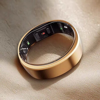 Ringconn flagship smart ring sleep breathing monitoring heart rate variability blood oxygen female menstrual period prediction menstruation health guidance 12 days long battery life rose gold limited edition size 14 (23.10mm)
