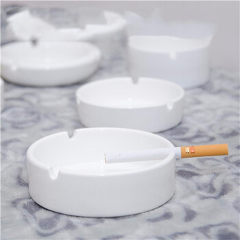 Nuolikes pure white ceramic ashtray round cigarette dish hotel restaurant hotel bar home simple ceramic ashtray 3.5 inch round ashtray pack of ten