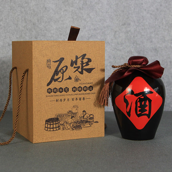 Rose plastic empty wine bottle 2-3 catties packed with 1 catties 2 catties 3 catties 5 catties ceramic wine bottle universal packaging box white wine empty box packaging two kg black glaze wine characters + gift box