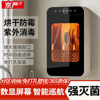 Jingyan chopstick sterilizing and drying all-in-one machine household chopstick cage wall-mounted punch-free chopstick box storage box storage rack plug-in model sterilization + high temperature drying + smart cruise partitioned storage dynamic digital screen + visual pane