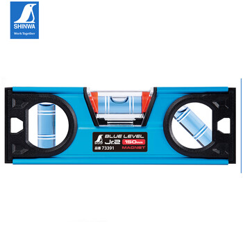 Shinwa japan affinity penguin brand aluminum level blue portable magnetic level suitable for construction and civil engineering installation 150mm jr.2 level with magnetic