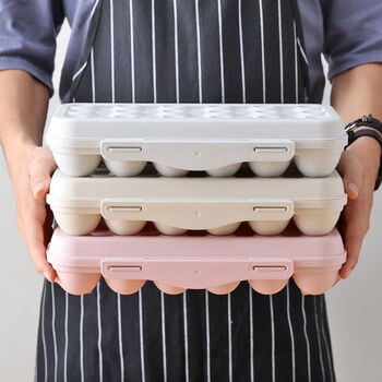 Duochuan snap-on egg box with lid, outdoor portable, shock-proof and drop-proof plastic egg tray, household refrigerator fresh-keeping storage box, a simple storage box, upgraded and thickened for more durability