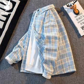 Playboy (playboy) coat men's jacket men's autumn casual high-end small fragrance clothes high-end plaid shirt