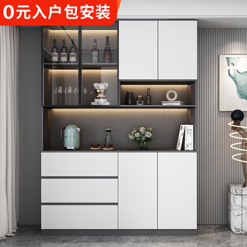 Yunxi home sideboard light luxury modern simple living room storage cabinet cupboard kitchen storage cabinet wine cabinet home tea cabinet style 5 160*40*220 + sensor light