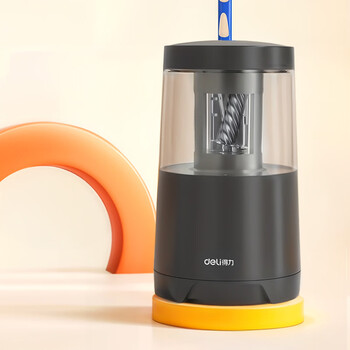 Deli dual power supply electric pencil sharpener, pencil sharpener, semi-automatic pencil sharpener, automatic core breaking, pencil sharpener, student school stationery, exam, children's birthday gift for boys and girls