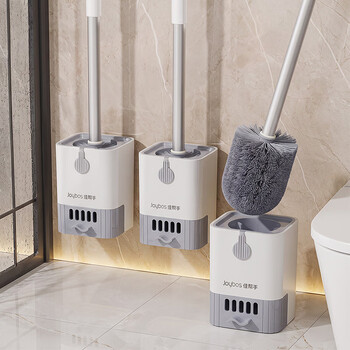Jia helper wall-mounted toilet brush with base for home use without blind spots, new style bathroom toilet brush, special artifact, single-pack with drain box/can be wall-mounted/floor-standing, comes with strong traceless stickers