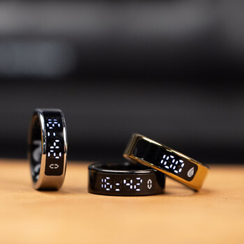 Petit screen display ai smart ring. if you have thin knuckles, it is recommended to order one size smaller. light luxury gold/vibration model with compartment, size 11 (inner diameter 20.7mm, circumference 64.9mm)