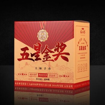 Gugentang fuding white tea wholesale aged jujube fragrant shoumei gongmei old white tea high-end packaging tea gift box manufacturer five-star gold medal white tea 250g package