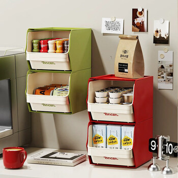 Fan yejia tea bag storage box office desktop tea room capsule coffee storage box dormitory storage rack dust-proof storage rack