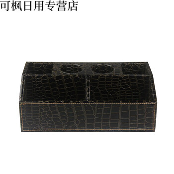 Rsrddy microphone storage rack creative ktv microphone microphone stand leather multi-functional organizing remote control storage box wine black crocodile pattern