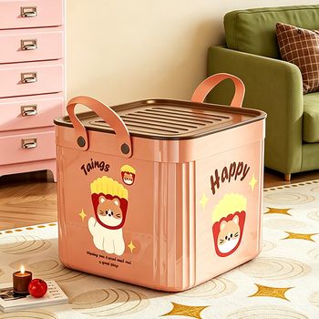 Ono seven days portable storage box with lid, desktop cartoon storage box, snack toy storage box, living room storage and organization basket
