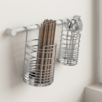 Delwins304 stainless steel chopstick holder, chopstick barrel hanging rod, spoon, chopstick cage box, cutlery cage, chopstick holder, kitchen shelf supplies, large size k-614-p (304)