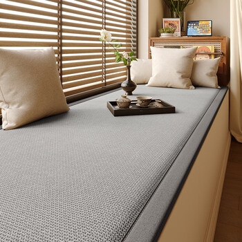 Universal gravitational bay window mat winter and summer window sill new japanese cotton and linen high-grade four-season non-slip customized light luxury bedroom balcony cushion four-season style thickened 2.5cm salima memory foam-style woven gray 70cm*210cm