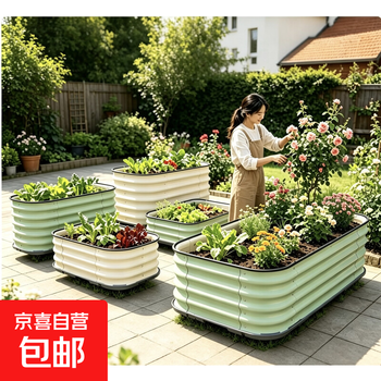 Aluminum alloy vegetable planting box outdoor balcony courtyard rectangular flower box metal planting box household one meter vegetable garden light green soil-free self-absorbing model length 180cm width 45cm height 47cm