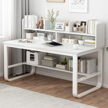 Spermek computer desk desk bookcase combination student dormitory home writing desk simple office study desk warm white 120cm