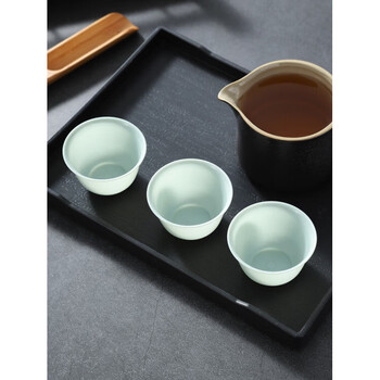 Jinpin sam emerald green disposable kung fu tea cup thickened anti-scald tea small cup business hospitality tea cup tea set wordless emerald green tea cup 6 bags 300 pieces