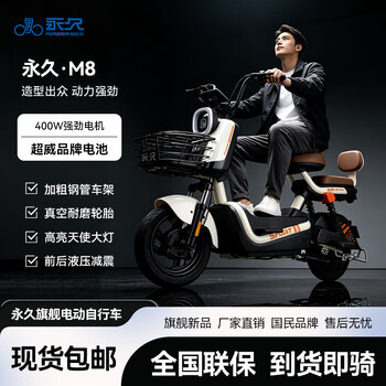 Forever (forever) new electric car for girls, small and lightweight, new national standard electric bicycle, adult commuting, endurance electric bicycle, two-wheeled battery car, taft white, nationwide joint warranty/intelligent fast charging/lifetime after-sales service, 48v20a chaowei lead-acid battery, with a range of about 80 kilometers