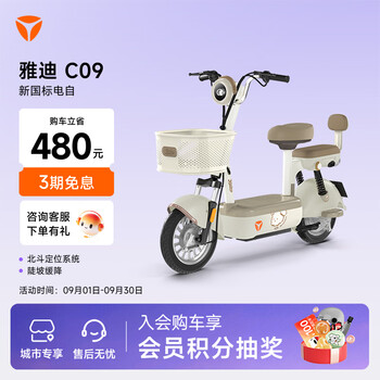 Yadi beijing exclusive c09 new national standard electric bicycle small and cute student commuting battery with long battery life and lightweight pick up in store color select in store